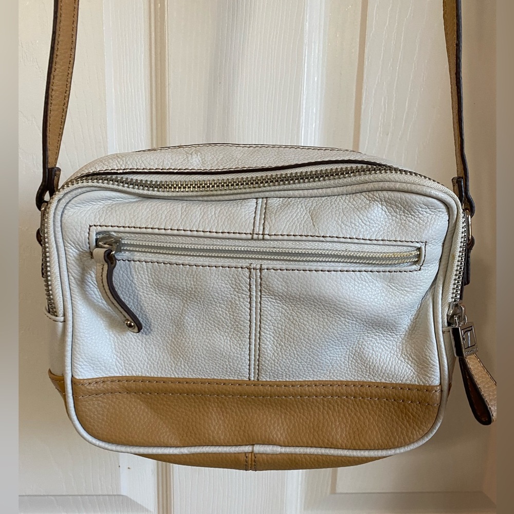 Tignanello white and tan small crossbody bag, excellent condition